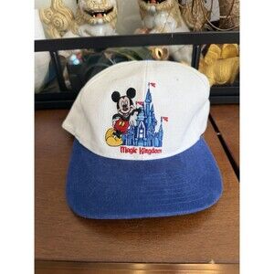 Vintage Disney Mickey Hat Magic Kingdom Snapback 90's RARE velvet Brim
